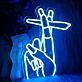Two Fingers Holding a Cigarette LED Neon Sign