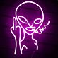 Provocative Smoking Alien LED Neon Sign