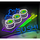 Sushi Rolls and Chopsticks LED Neon Sign