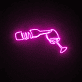 'Wine and bottle' neon sign