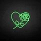 Rose Through Heart LED Neon Sign