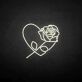 Rose Through Heart LED Neon Sign