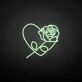 Rose Through Heart LED Neon Sign