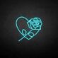 Rose Through Heart LED Neon Sign