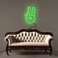 Peace Sign Hand Outline LED Neon Sign