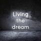 'Living the dream' neon sign