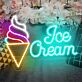 Ice Cream Cone and Text LED Neon Sign