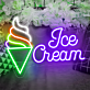Ice Cream Cone and Text LED Neon Sign