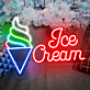 Ice Cream Cone and Text LED Neon Sign
