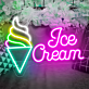 Ice Cream Cone and Text LED Neon Sign