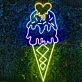 Heart Topped Ice Cream Cone LED Neon Sign