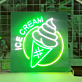 Arched ICE CREAM Text and Cone LED Neon Sign