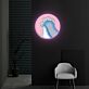 Cat Paws in Pink Circle LED Neon Acrylic Artwork