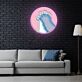 Cat Paws in Pink Circle LED Neon Acrylic Artwork
