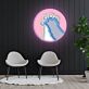 Cat Paws in Pink Circle LED Neon Acrylic Artwork