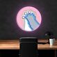 Cat Paws in Pink Circle LED Neon Acrylic Artwork