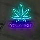 Custom Cannabis Leaf with Text LED Neon Sign
