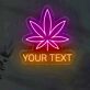 Custom Cannabis Leaf with Text LED Neon Sign