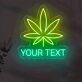 Custom Cannabis Leaf with Text LED Neon Sign