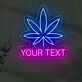 Custom Cannabis Leaf with Text LED Neon Sign
