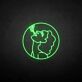 Smoking Woman Circle LED Neon Sign