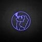 Smoking Woman Circle LED Neon Sign