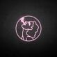 Smoking Woman Circle LED Neon Sign