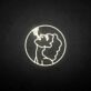 Smoking Woman Circle LED Neon Sign