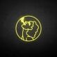 Smoking Woman Circle LED Neon Sign