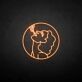 Smoking Woman Circle LED Neon Sign