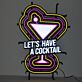 Let’s Have a Cocktail Iron Frame LED Neon Sign