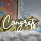 Congrats Gold Backboard LED Neon Sign