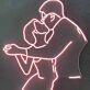 Romantic Wedding Couple Embracing and Kissing LED Neon Sign