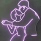 Romantic Wedding Couple Embracing and Kissing LED Neon Sign