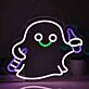 Cute Ghost Holding Drinks LED Neon Sign