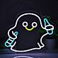 Cute Ghost Holding Drinks LED Neon Sign