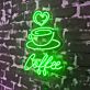 Coffee Cup with Heart Steam and Coffee Text LED Neon Sign