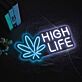 High Life Cannabis Leaf LED Neon Sign