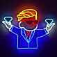 Cartoon Businessman Holding Diamonds LED Neon Sign