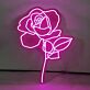 Detailed Rose Blossom with Leaves LED Neon Sign
