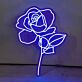 Detailed Rose Blossom with Leaves LED Neon Sign