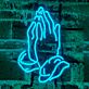 Praying Hands Iron Frame LED Neon Sign