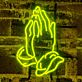Praying Hands Iron Frame LED Neon Sign