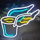 Hand Reaching into Coffee Cup LED Neon Sign
