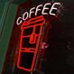 Coffee Takeaway Cup with COFFEE Text LED Neon Sign