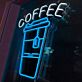 Coffee Takeaway Cup with COFFEE Text LED Neon Sign