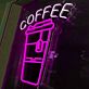 Coffee Takeaway Cup with COFFEE Text LED Neon Sign