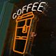 Coffee Takeaway Cup with COFFEE Text LED Neon Sign