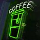 Coffee Takeaway Cup with COFFEE Text LED Neon Sign