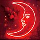 Crescent Moon Face LED Neon Sign